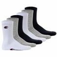 thumbnail image 1 of Champion Unisex Socks, 6 Pair - Crew Socks Basic Black/White/Grey Eu 39-42 (Uk 6-8), 1 of 1