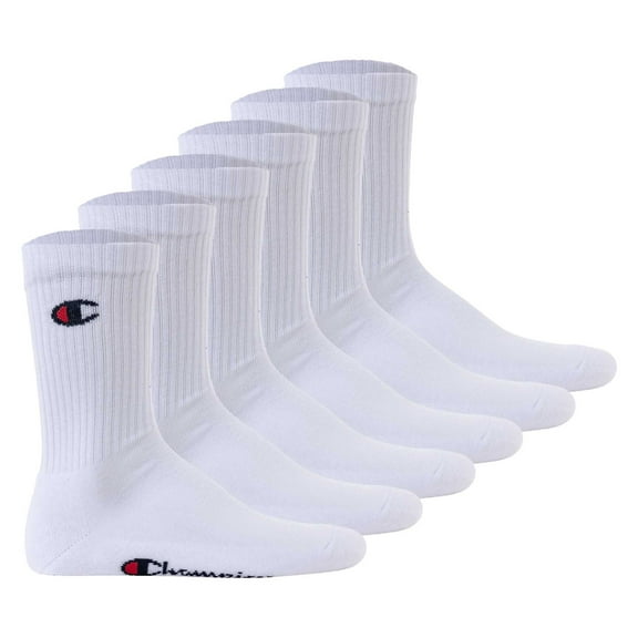 Champion Unisex Socks, 6 Pair - Crew Socks Basic White Eu 39-42 (Uk 6-8)