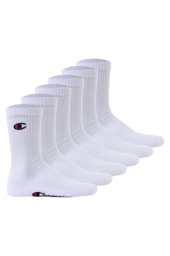 Unisex Socks, 6 Pair - Crew Socks Basic White Eu 39-42 (Uk 6-8)