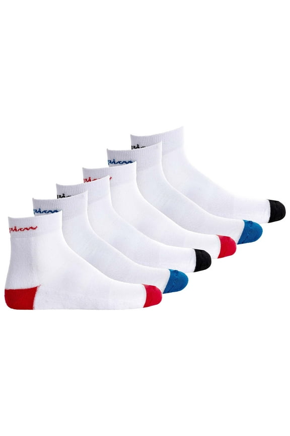 Unisex Socks, 6 Pair - Crew Socks, Logo, Stripes White Eu 35-38 (Uk 3-5)