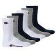 thumbnail image 1 of Champion Unisex Socks, 6 Pairs - Crew Socks Basic Blue/White/Grey Eu 39-42 (Uk 6-8), 1 of 3
