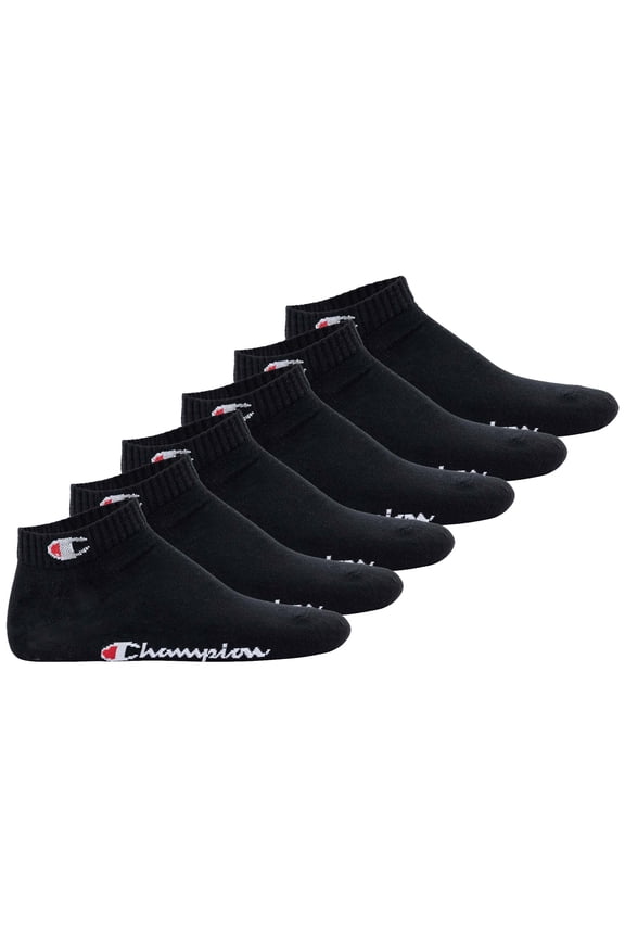 Unisex Socks, Pack Of 6 - Quarter Socks, Basic, Logo Black Eu 43-46 (Uk 9-11)