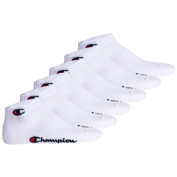 Champion Unisex Socks, Pack Of 6 - Quarter Socks, Basic, Logo White Eu 43-46 (Uk 9-11)