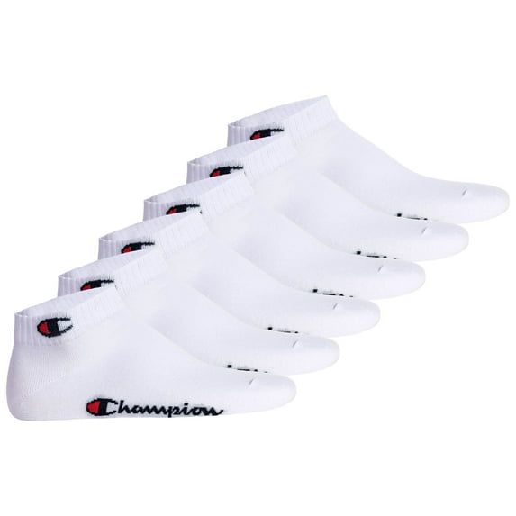 Champion Unisex Socks, Pack Of 6 - Quarter Socks, Basic, Logo White Eu 43-46 (Uk 9-11)