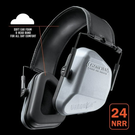 Champion® Vanquish Passive Ear Muffs, Gray, 41000WM