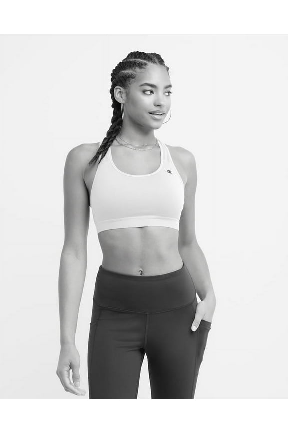 WHITE Women's Racerback Compression Sports Bra, US X-Large