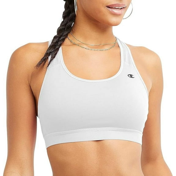 Champion Women'S Sports Bra, Compression, Moisture Wicking, High-Impact Sports Bra For Women, White, Size: XS-XX-Large