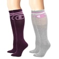 thumbnail image 1 of Champion Women's 2-Pack Big C Logo Knee High Socks Venetian Purple/Oxford Gray, 1 of 5