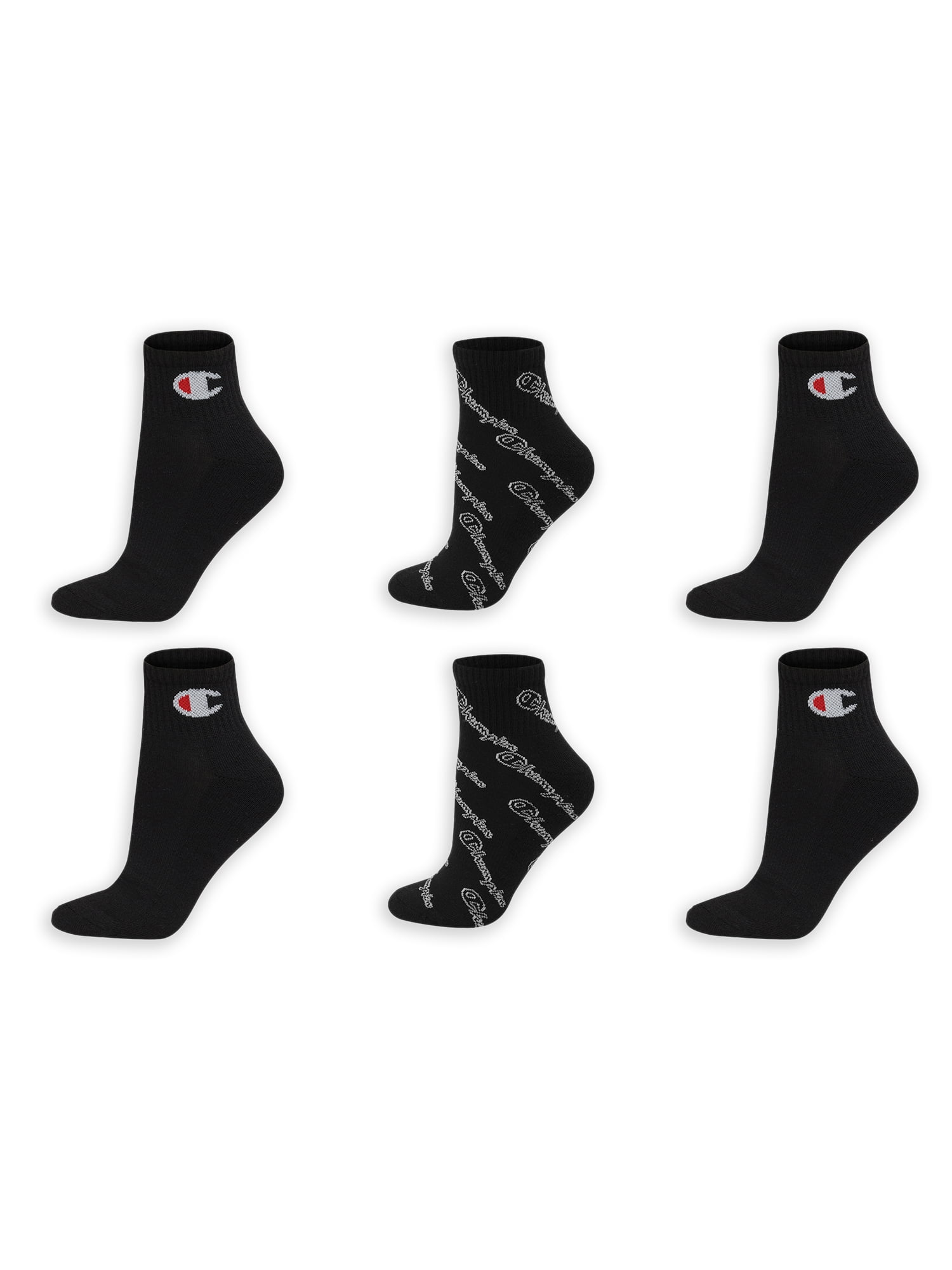 Champion Women's Multi Logo Super No Show Sock, 6-Pair, Grey  Heather/White/Black, 5-9 : : Clothing, Shoes & Accessories