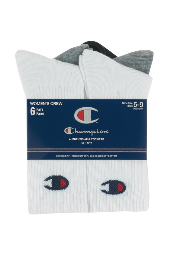 Women's Athletic Crew Sock, 6 Pack