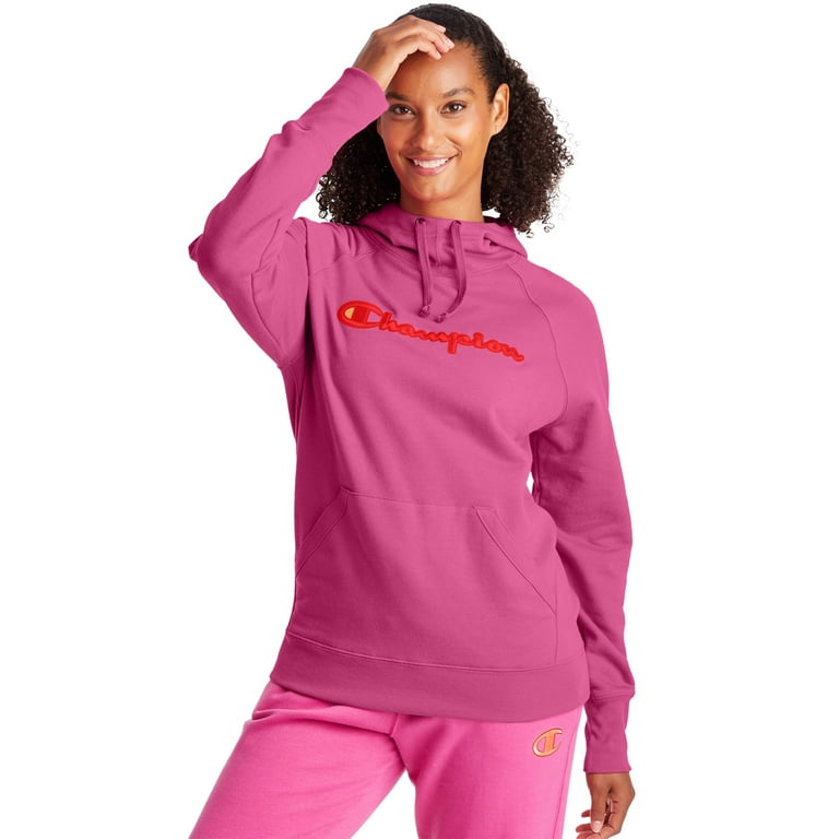Champion pink fleece hoodie new arrivals