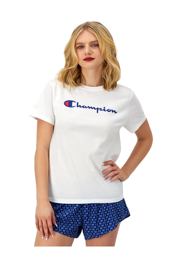 Women’s Classic T-Shirt with Script Logo, Standard Fit, 100% Cotton, Sizes S-XL