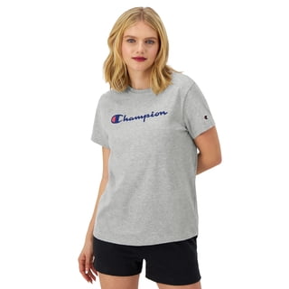 Champion Women’s Classic T-Shirt with Script Logo, Standard Fit, 100% Cotton, Sizes S-XL