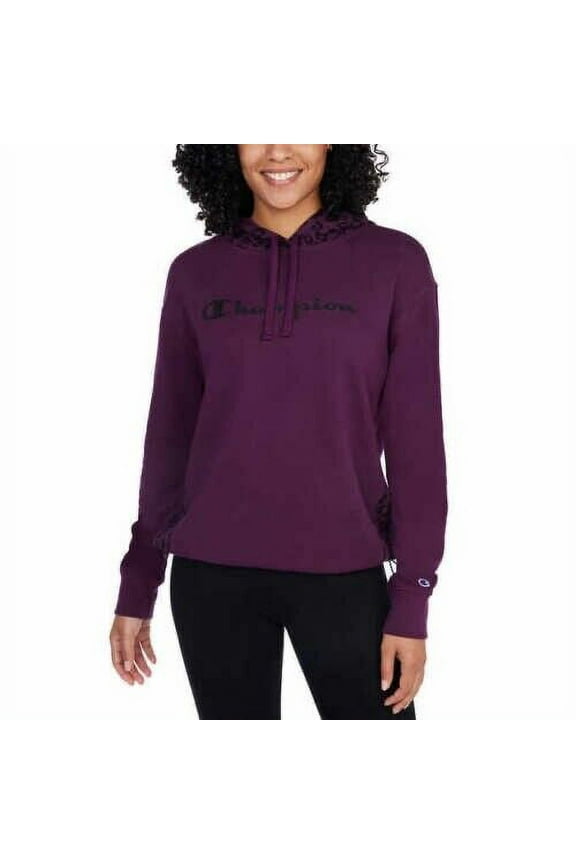 Women's Color Block Hoodie Pullover Sweatshirt (Plum, L)