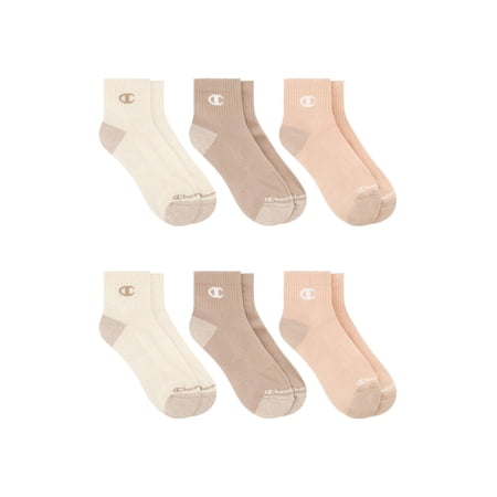 Champion Women’s Cotton Flex Half Terry Ankle Lightweight Socks, 6 Pack, Sizes 4-10