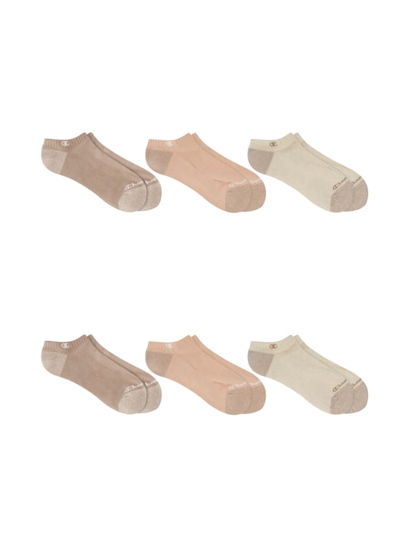 Women’s Cotton Flex No Show Cushioned Socks, 6 Pack, Sizes 4-10