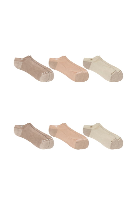 Women’s Cotton Flex No Show Cushioned Socks, 6 Pack, Sizes 4-10