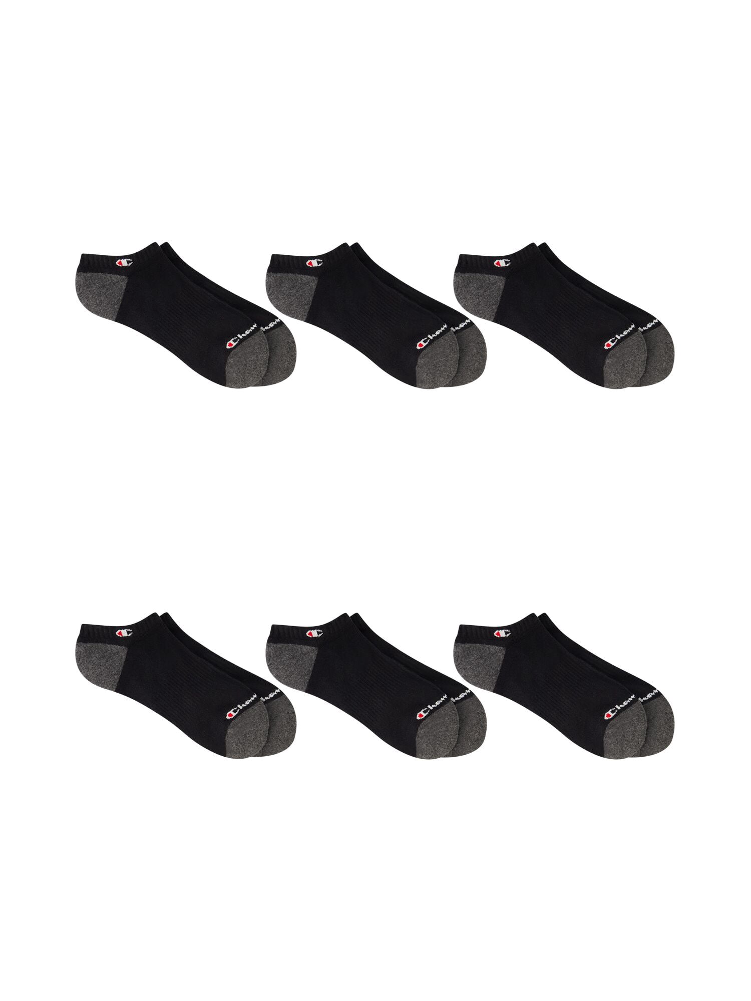 Champion Women’s Cotton Flex No Show Cushioned Socks, 6 Pack, Sizes 4-10