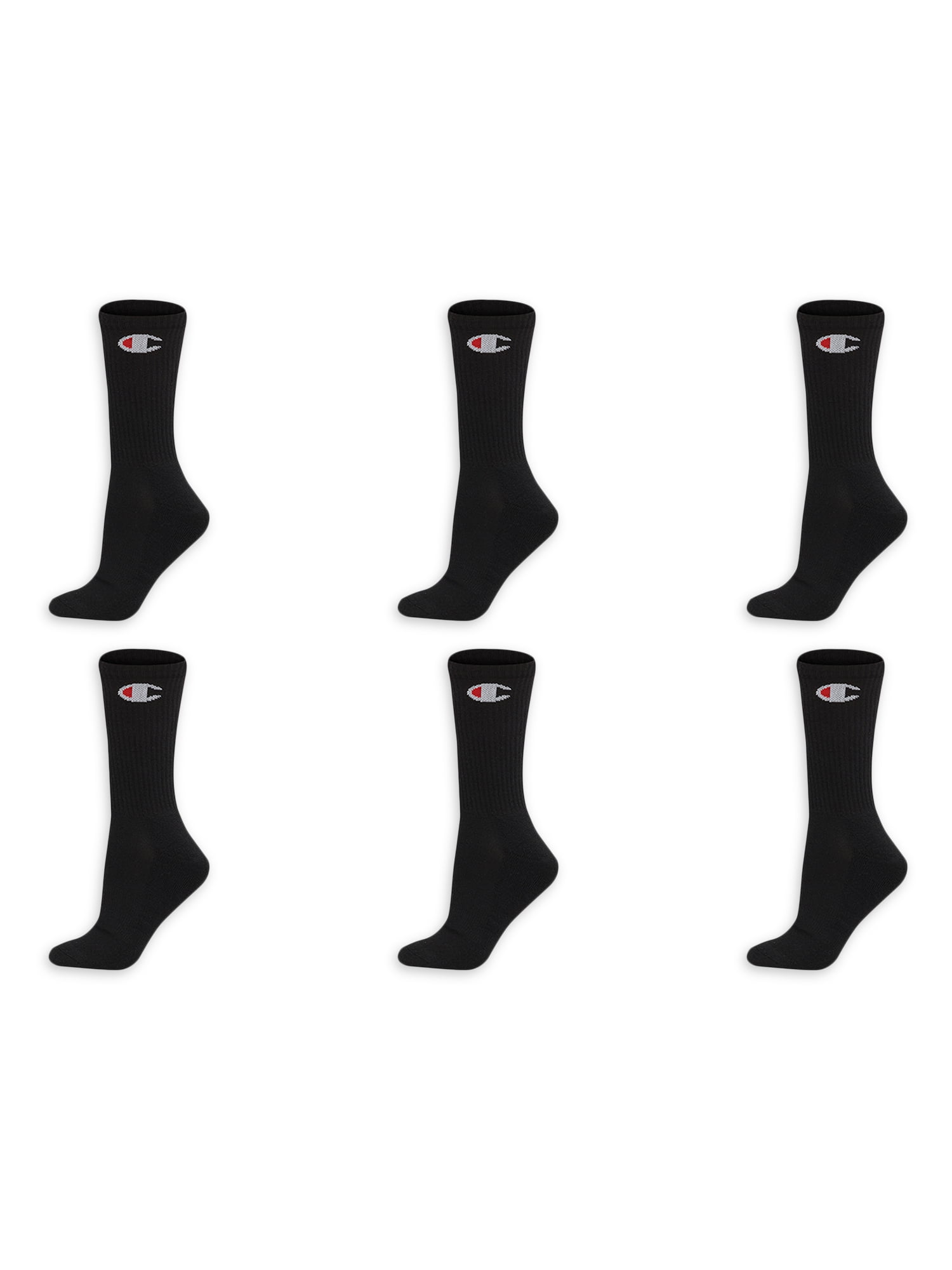 Champion Women s Athletic Crew Sock 6 Pack Walmart
