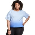 thumbnail image 1 of Champion Women's Cropped Ombr? Short Sleeve T-Shirt Top, Blue, 1X, 1 of 4