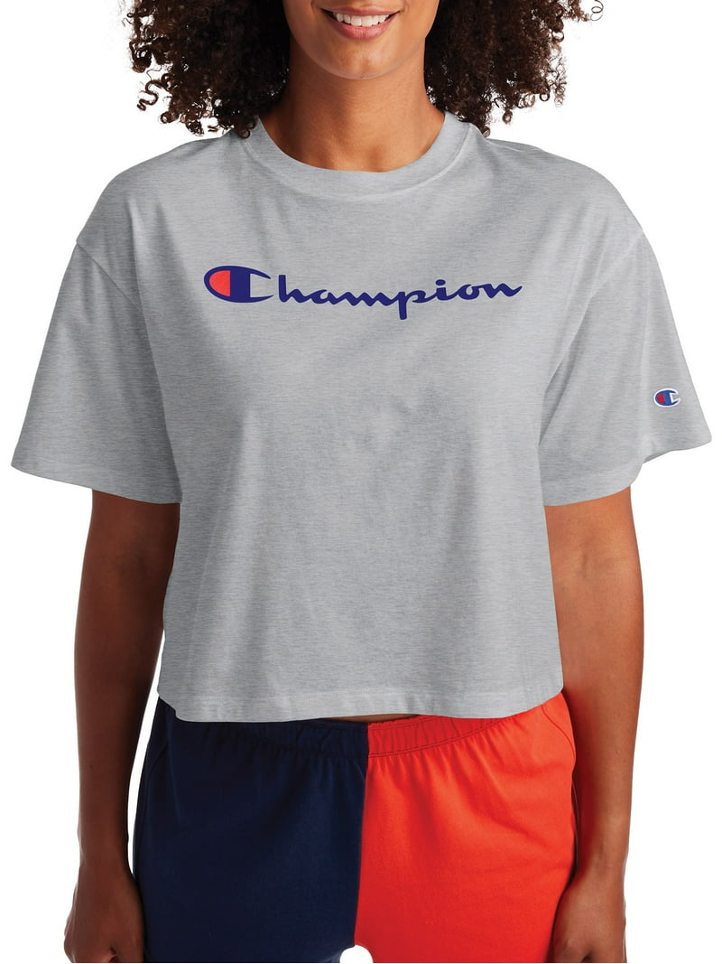 国内配送 CHAMPION Life Women's LOGO CROPPED TEE グレー Champion Women's Cropped T-Shirt - Walmart.com