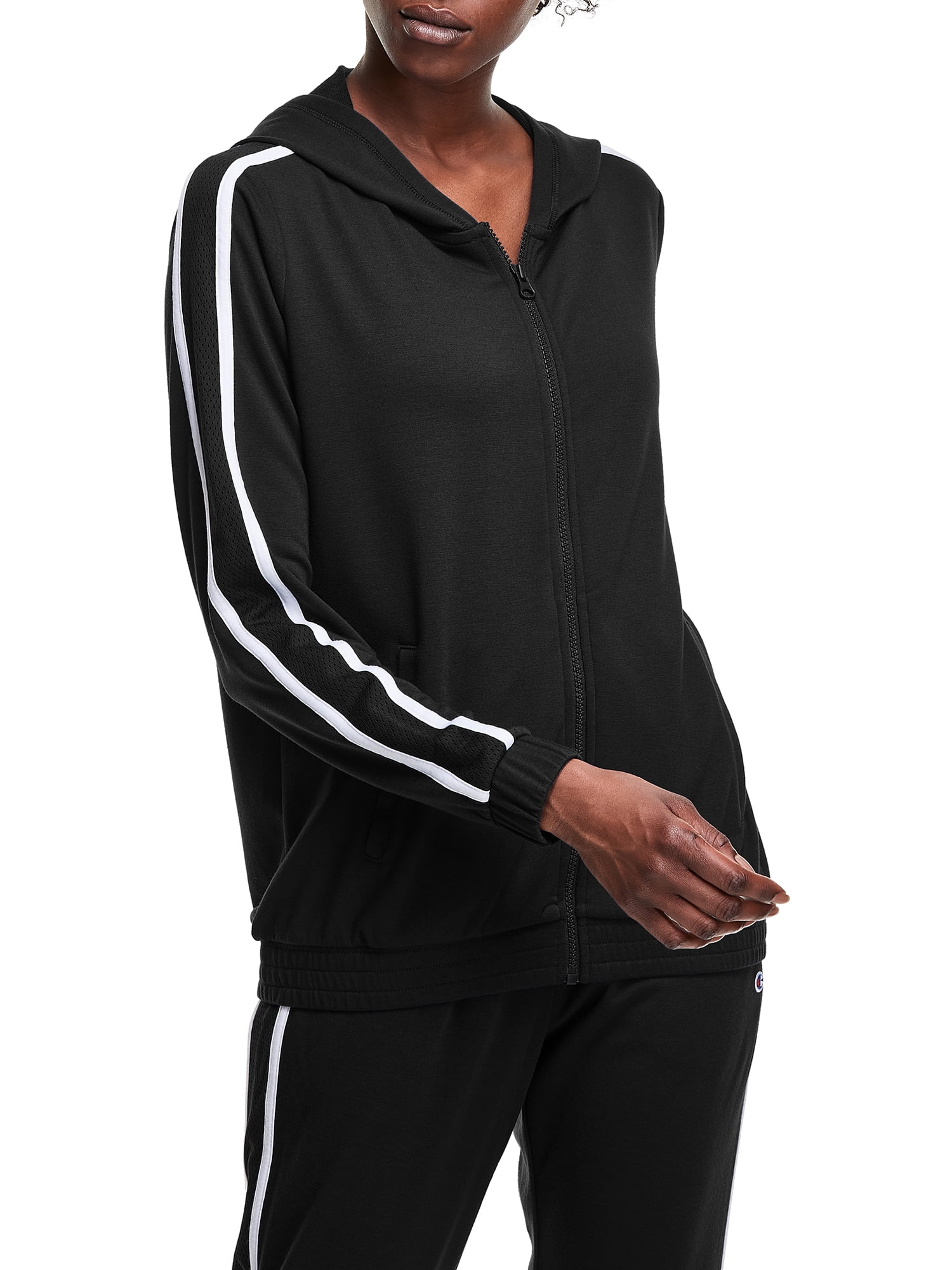 Champion Women's Full Zip Hoodie with Mesh Taping