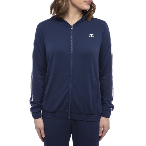 Champion Women's Full Zip Hoodie with Mesh Taping