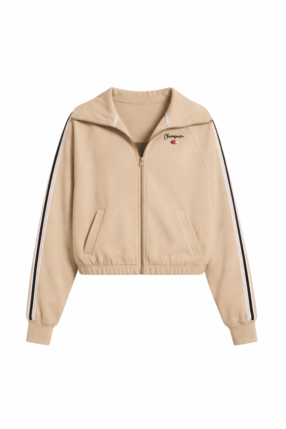 Women's Game Day Full Zip Mock Neck Top - Tan Large