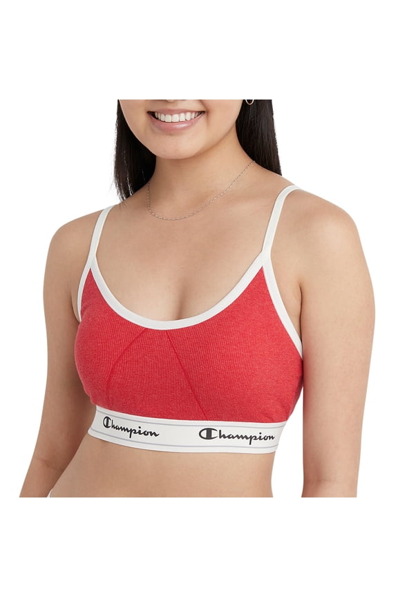 Women's Heritage Bralette, Cotton Stretch Pullover, Moisture Wicking Bra (Retired Colors), Cheerful Red Heather, X Large