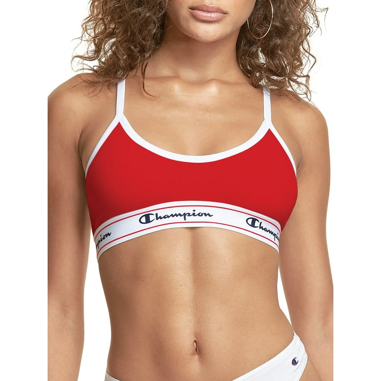 Champion Women's Double Dry Absolute Workout Sports Bra, Graphic,  Script/Black, Small
