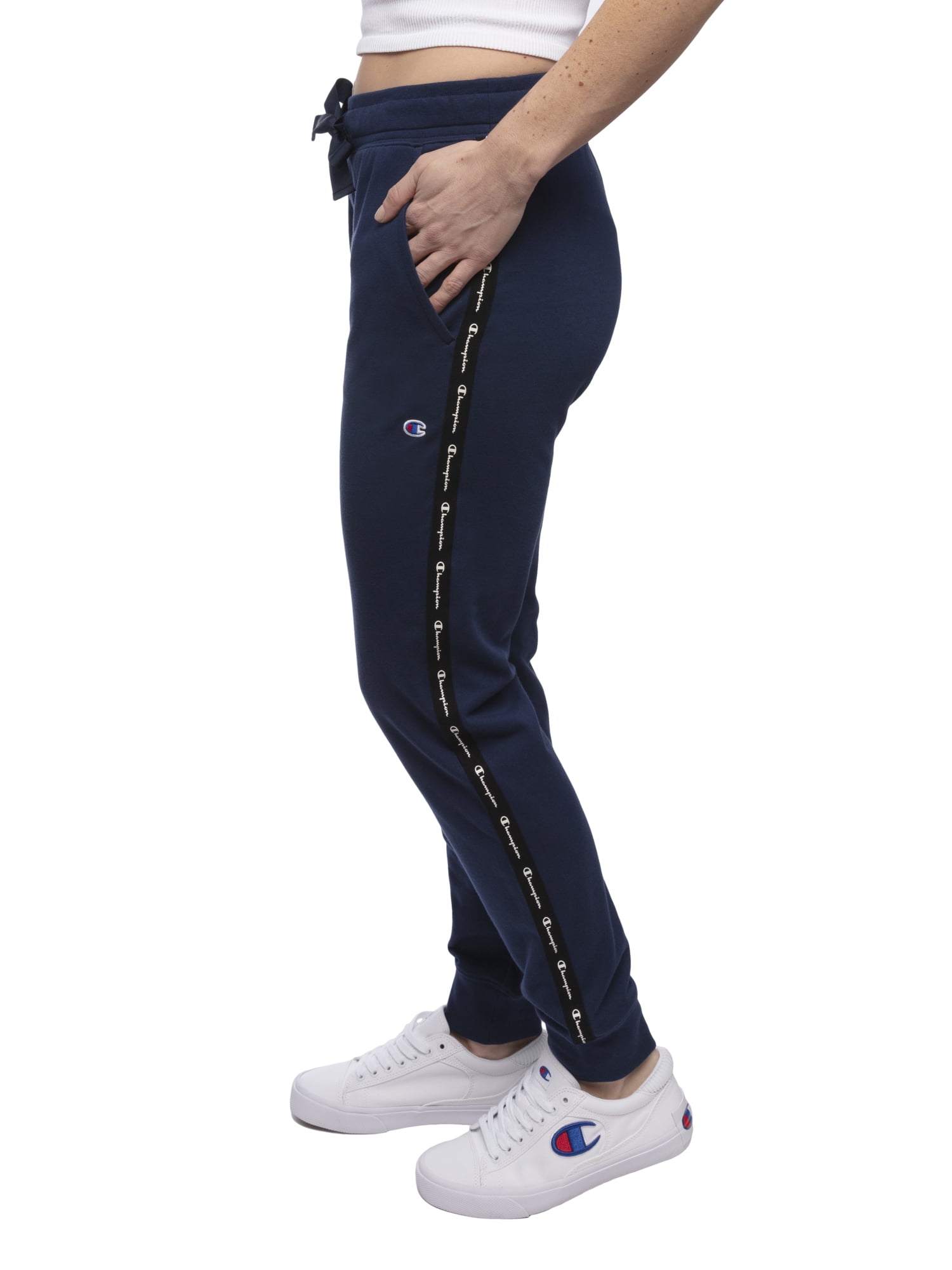 Champion logo tape clearance sweatpants
