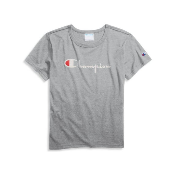Champion Women's Life Women's Original Flocked Vintage Logo Short Sleeve Tee