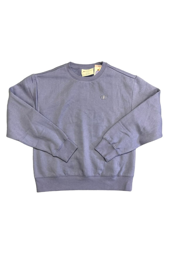 Women's Long Sleeve Fleece Lined Comfort Fit Pullover Sweatshirt (Stone Crush Blue, XS)