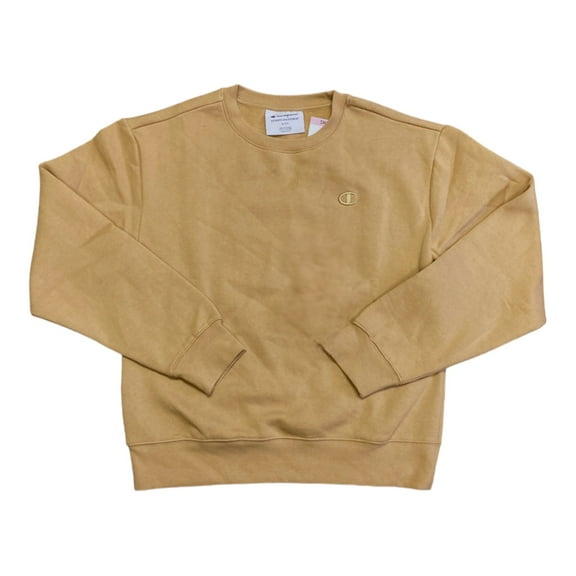 Champion Women's Long Sleeve Fleece Lined Comfort Fit Pullover Sweatshirt (Tantalizing Tan, XS)