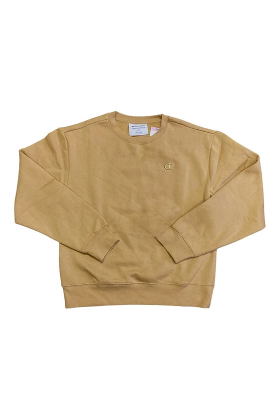 Women's Long Sleeve Fleece Lined Comfort Fit Pullover Sweatshirt (Tantalizing Tan, XS)