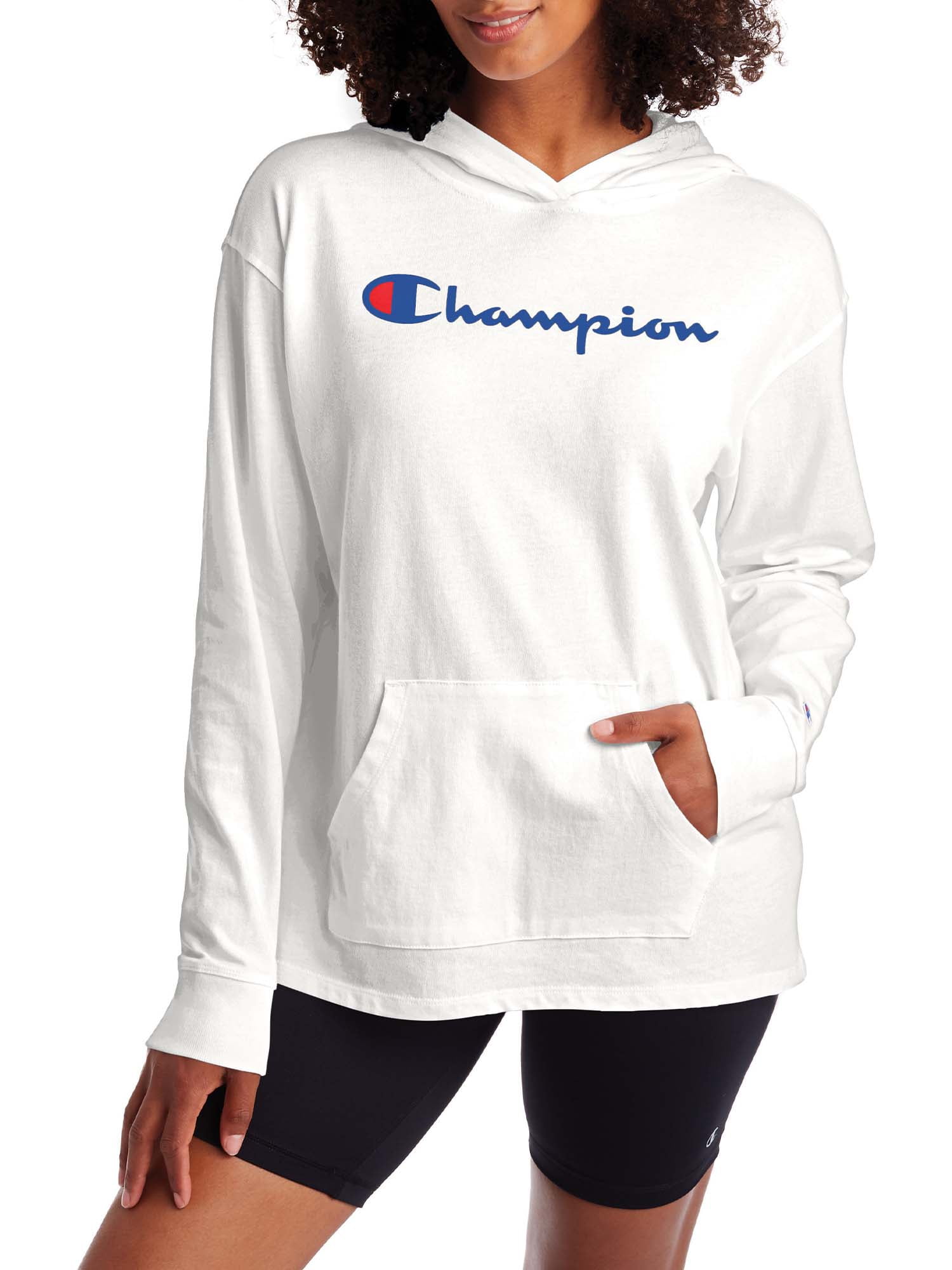 Champion Women s Middleweight Jersey Pullover Hoodie Walmart