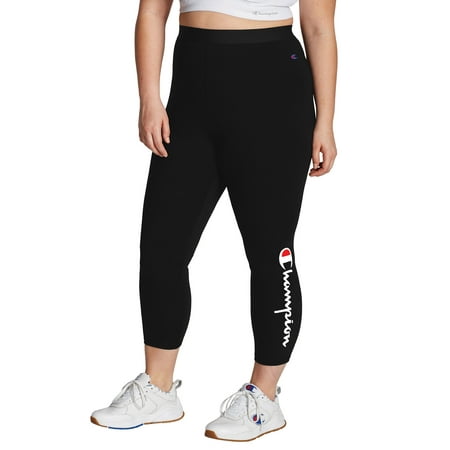Champion Women's Plus Size Authentic 7/8 Logo Cotton Legging