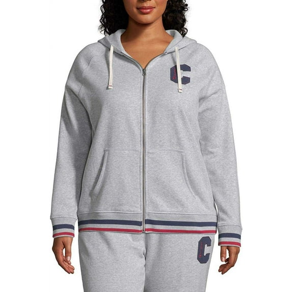 Champion Women's Plus Size Heritage Zip Hoodies, Block C Oxford Grey, 1X