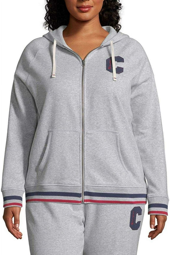 Women's Plus Size Heritage Zip Hoodies, Block C Oxford Grey, 1X
