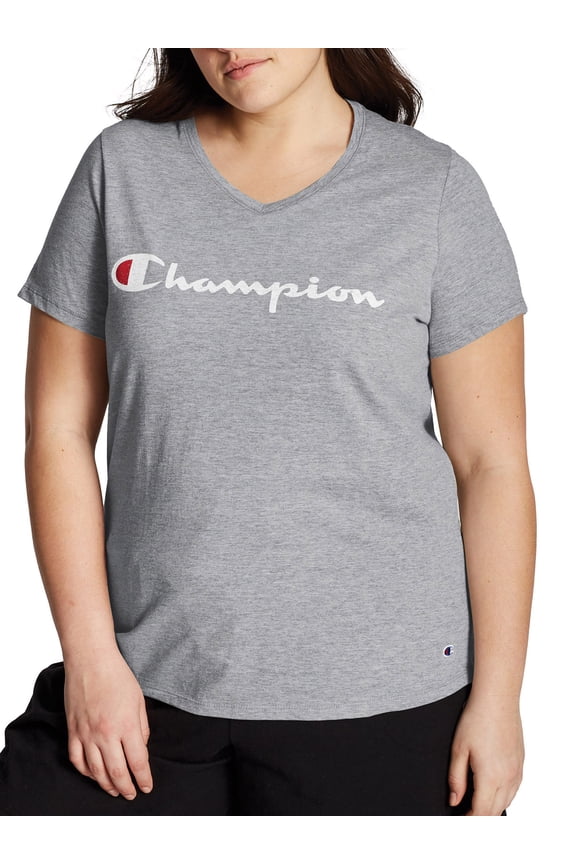 Women's Plus Size Logo Graphic Short Sleeve V-Neck T-Shirt