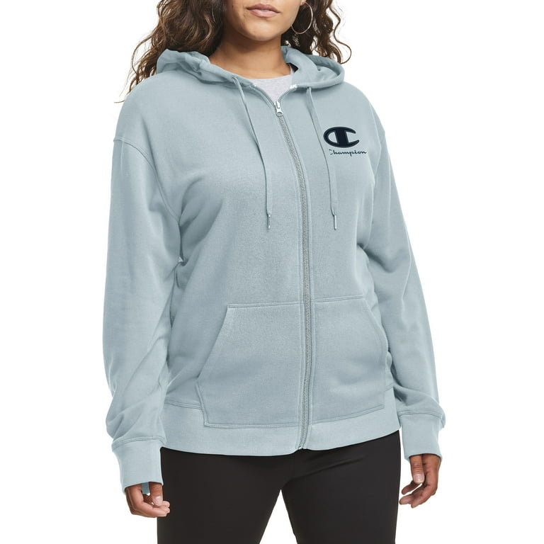 Champion Women s Plus Size Logo Print French Terry Zip Hoodie Walmart