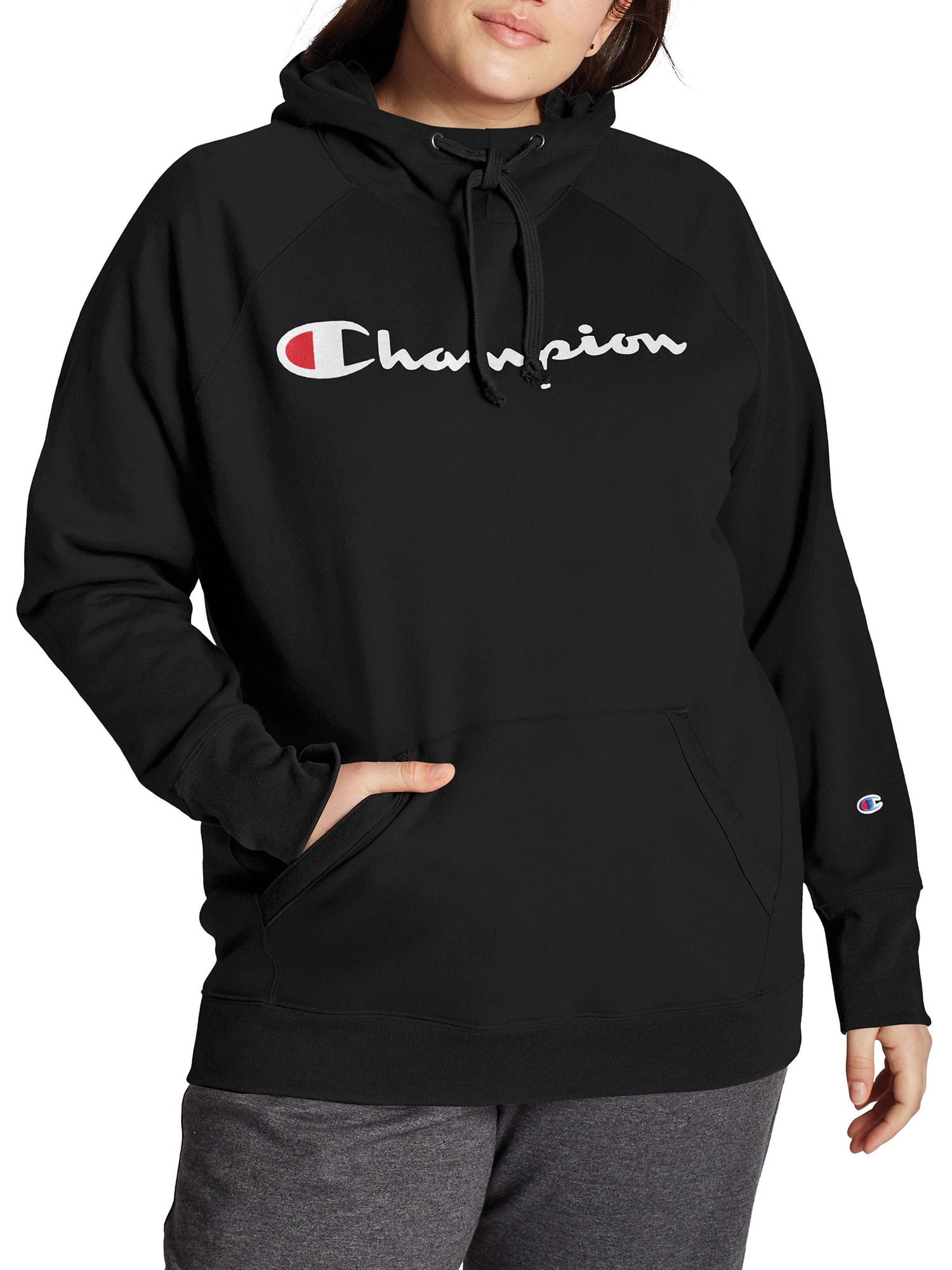 SUDADERA PARA MUJER POWERBLEND HOODIE - GRAPHIC CHAMPION