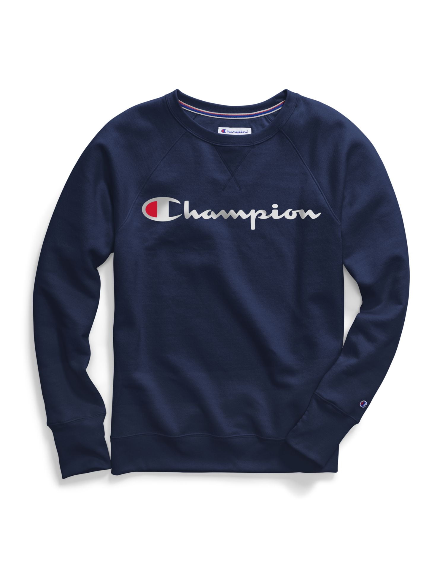 Champion women's script logo powerblend boyfriend crew sweatshirt hotsell