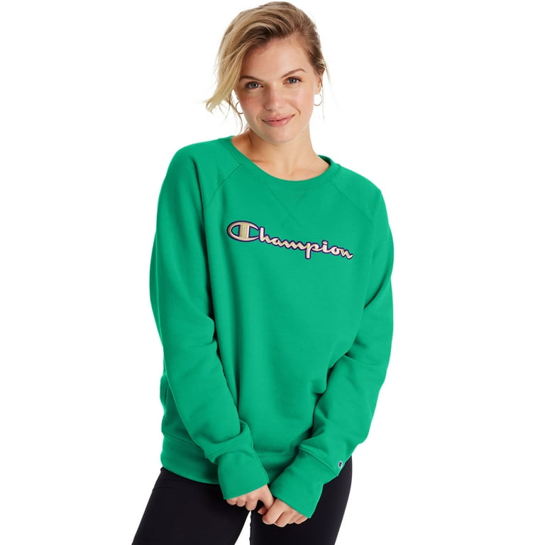 Champion Women s Powerblend Fleece Boyfriend Crewneck Sweatshirt Walmart