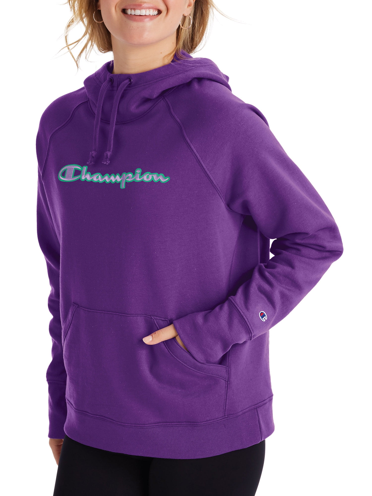 Champion Women's Powerblend Fleece Pullover Hoodie-Applique - Walmart.com