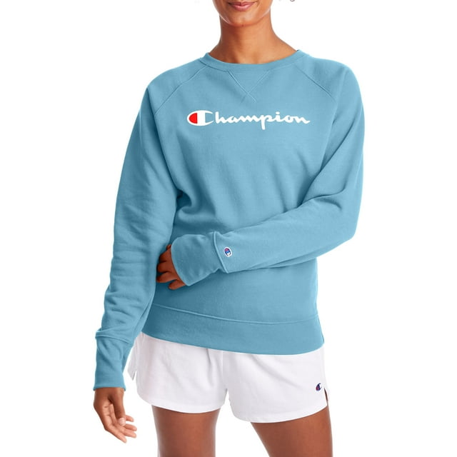 Champion Women's Powerblend Graphic Fleece Boyfriend Crewneck Sweatshirt