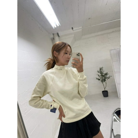 Champion Women's Powerblend Mock Neck Sweater Natural W59220 586OEA NTC