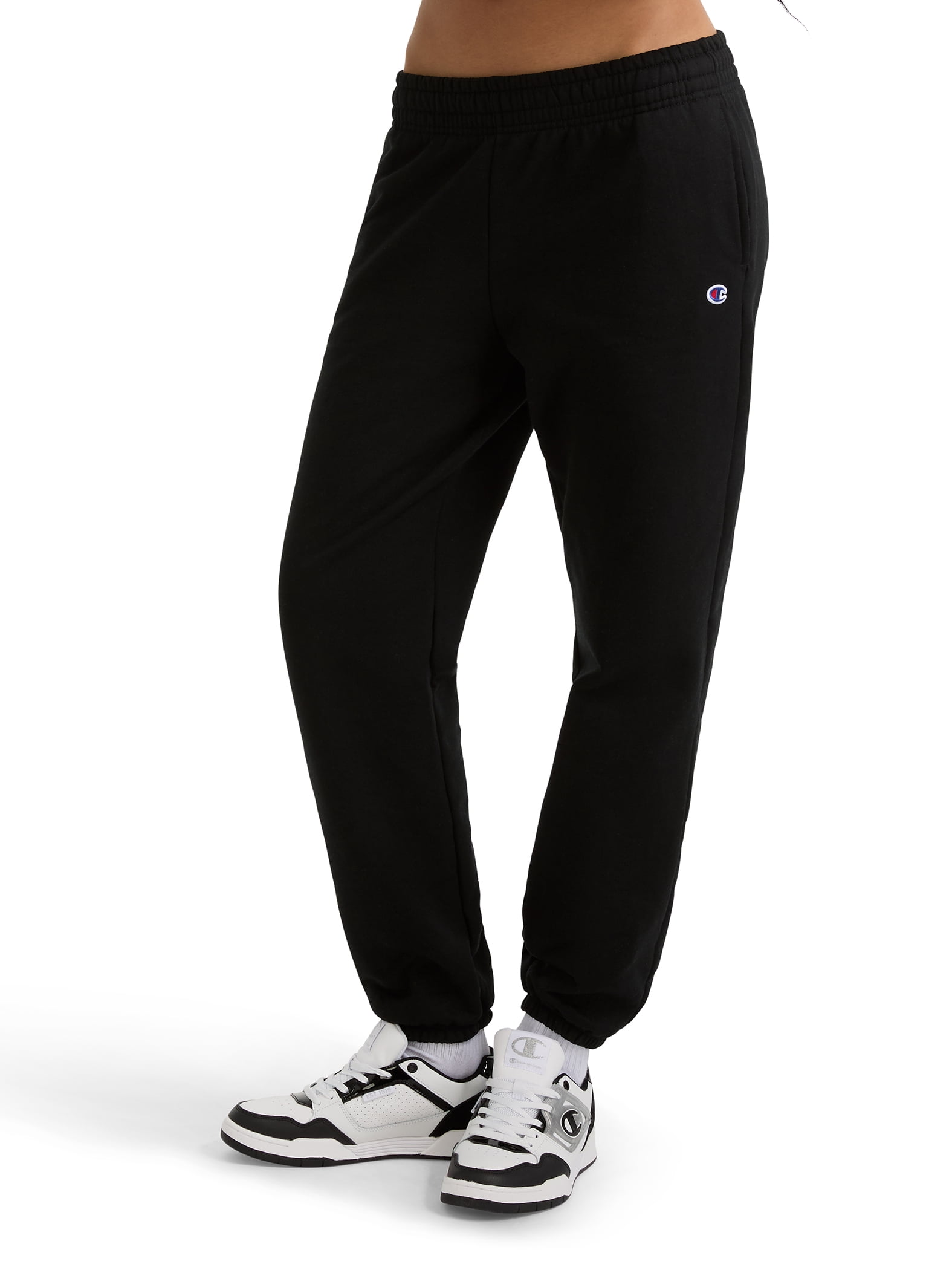 Champion Women’s Powerblend Oversized Sweatpants with “C” Logo, Oversized Fit, Midweight Fleece, Sizes S-XL