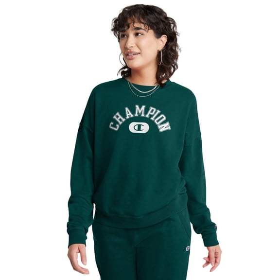 Champion Women's Powerblend Vintage Wash Crew Solar Wash Solar Wash Forest Peak Green W59218 586OQA AETN