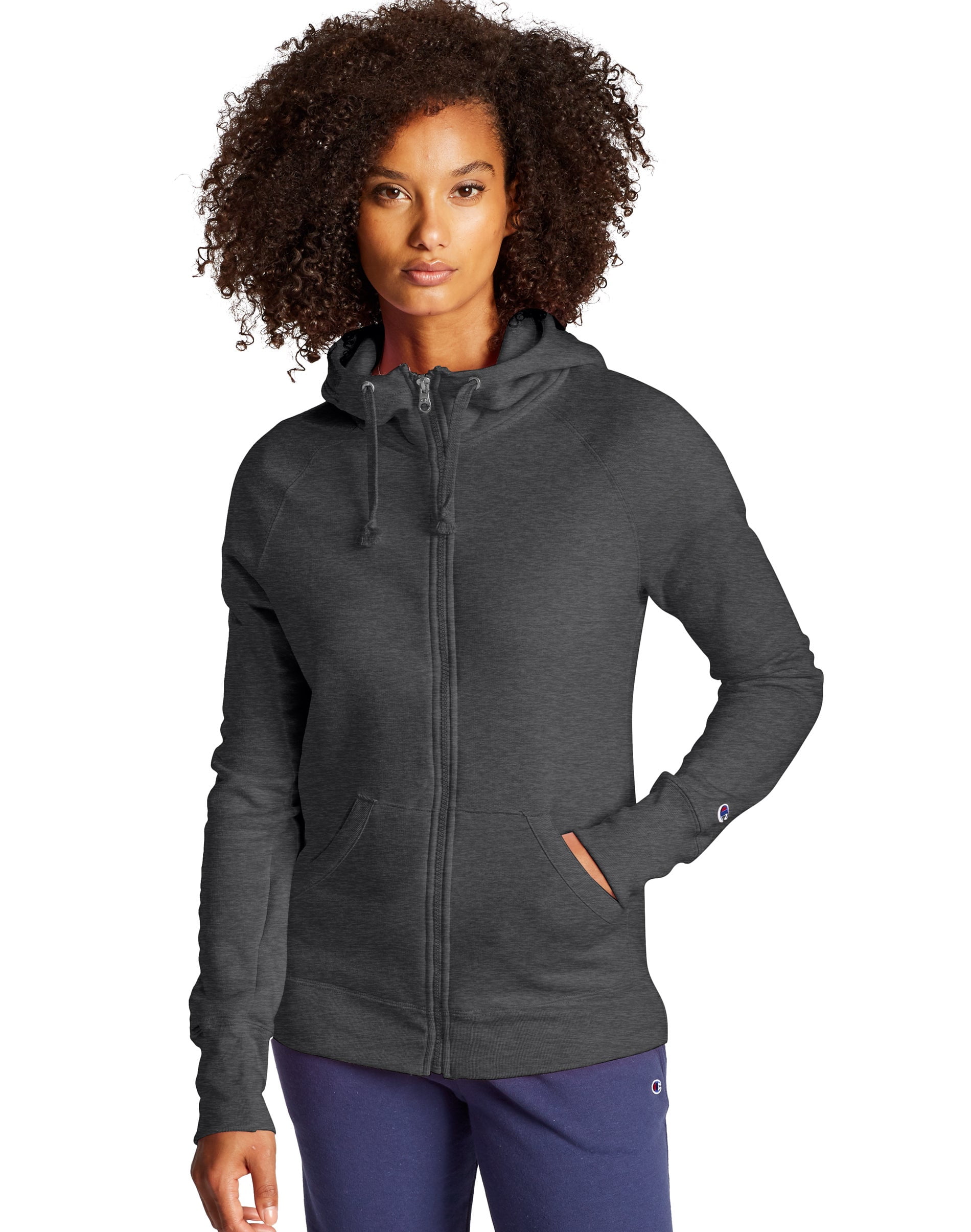 Champion Women s Powerblend Zip Hoodie Walmart